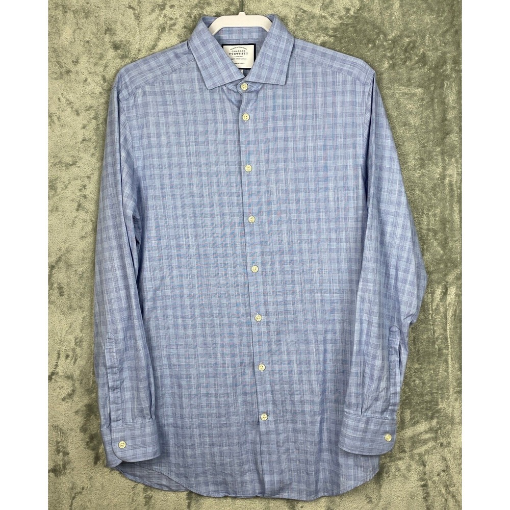 Charles Tyrwhitt Extra Slim Fit Mens Long Sleeve Button Front Shirt Size 16/35in